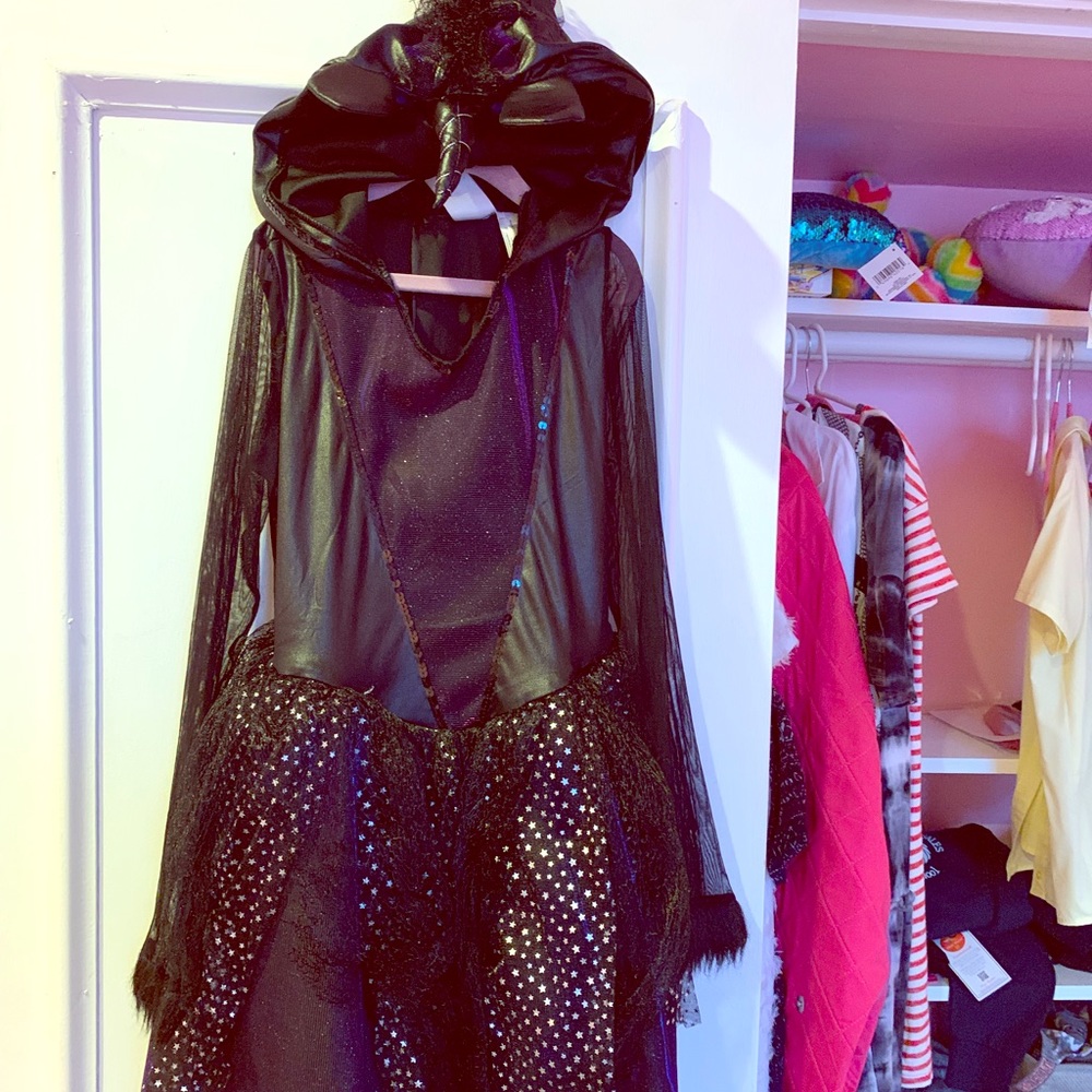 Black unicorn costume.